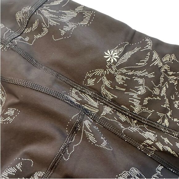 Athleta Rainier Reflective Tight fleece brushed inside Aluna Bloom Black small - Picture 7 of 9